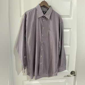 Gitman Brothers Striped Shirt Purple White Size 17.5 Neck